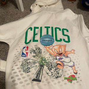 White Celtics hoodie, Diamond supply Co. GOOD AS NEW